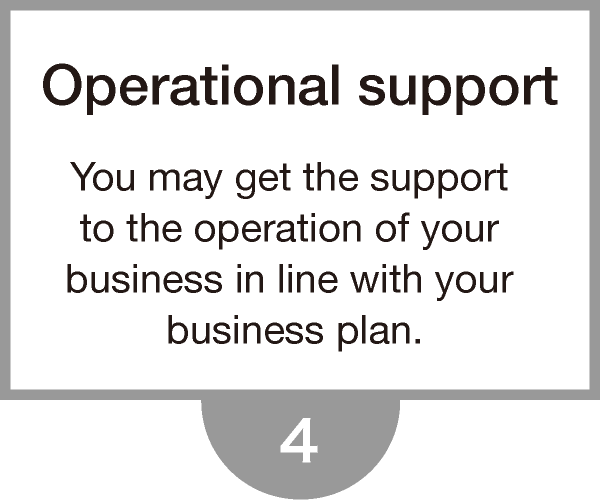 You may get the support to the operation of your business in line with your business plan.
